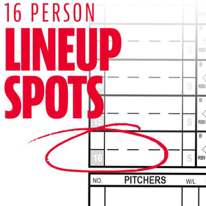 MLB BASEBALL/SOFTBALL SCOREBOOK 16 Player Lineup (16 Player Spots)