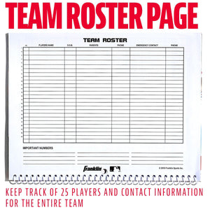 MLB BASEBALL/SOFTBALL SCOREBOOK Team roster page