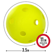 size of yellow softball (11 inch circumference, 3.5 inch diameter)