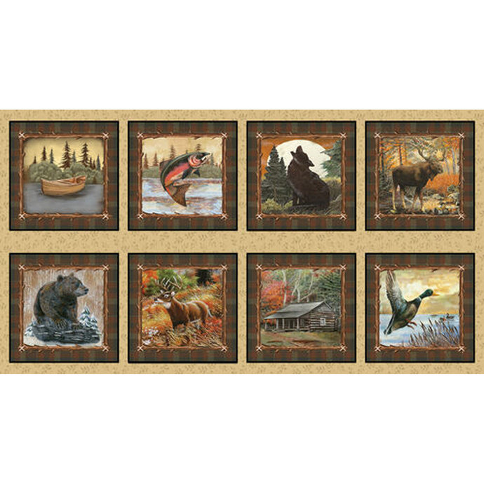 Blank Quilting Wilderness Trail Cotton Fabric Blocks Panel 2050-39