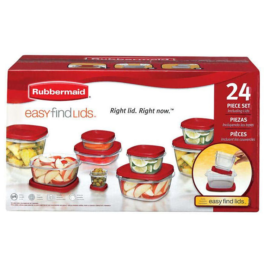 RUBBERMAID Square 4oz 118 ml Food Storage Container Red Lid Set Of
