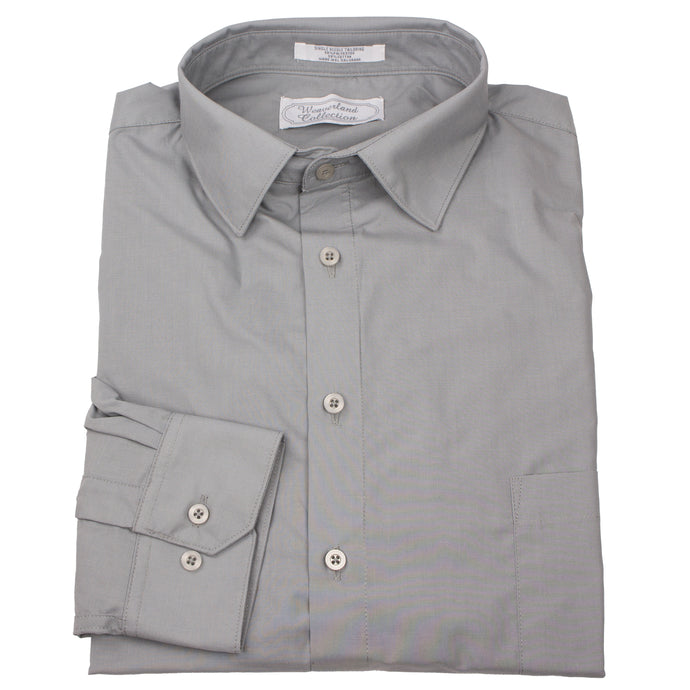 Men's Slim Fit Long Sleeve Gray Dress Shirt 2278