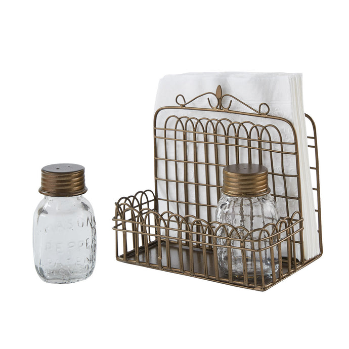 Garden Gate Napkin Salt and Pepper Caddy