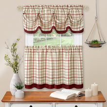 Burgundy plaid curtains