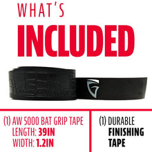 included, 1 aw5000 bat grip tape, 1 durable finishing tape