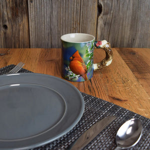 Cardinal Mug Sitting at Table Setting