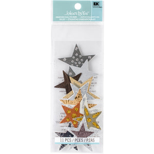 Gold & Brown Dimensional Star Stickers JJCA012B