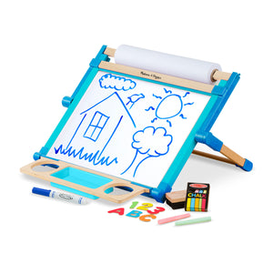 Honeyjoy Kids Adjustable Art Easel w/Paper Roll Double-Sided Drawing Easel  Board