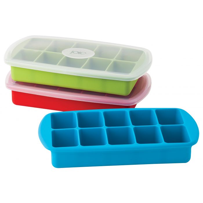 2ct HIC Kitchen Big Block Ice Cube Tray, Set of 2 Red