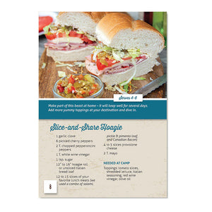 The Happy Camper Cookbook sample page slice and share hoagie recipe