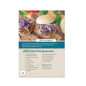 The Happy Camper Cookbook sample page BBQ pulled pork sandwiches recipe