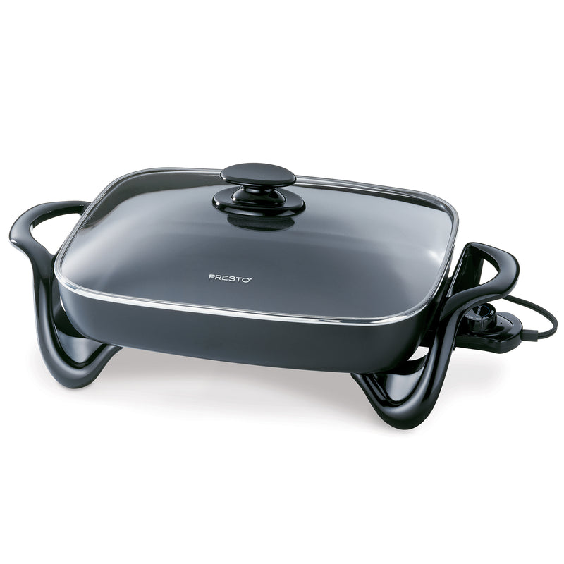 BRAND NEW PRESTO 16 CERAMIC ELECTRIC SKILLET WITH GLASS LID MODEL