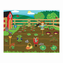 resuable sticker farm garden scene