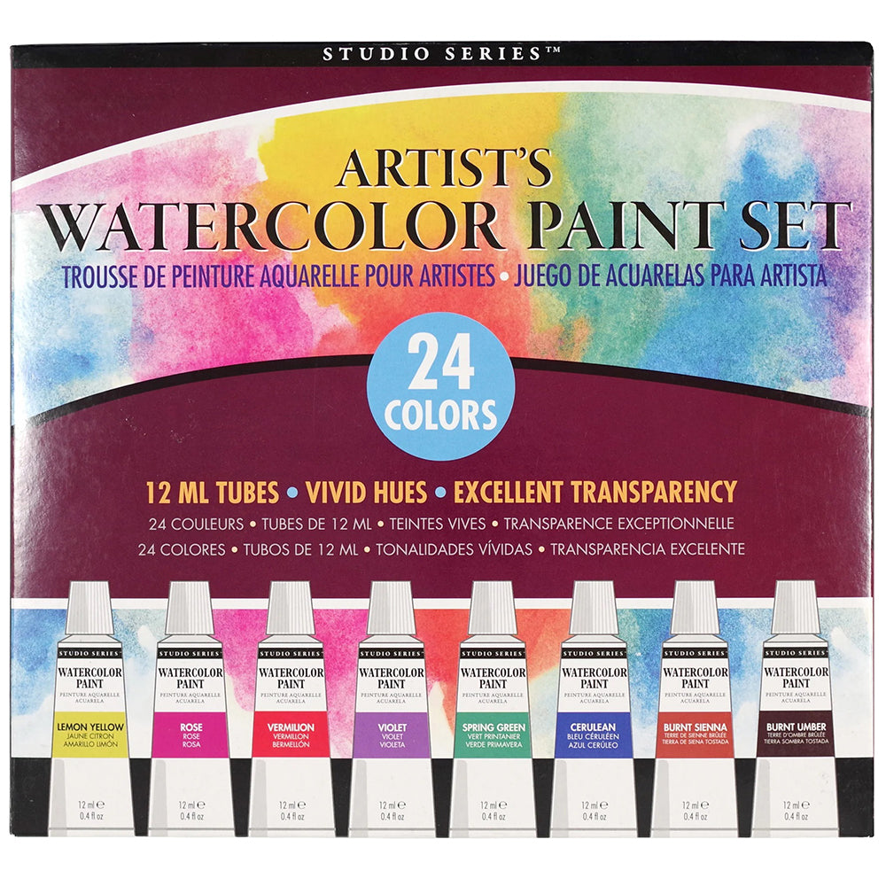 Painting Supplies Set, 49-Piece Watercolor Painting Kit with Adjustable  Wooden E