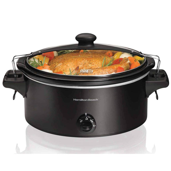 Black 6 Quart Stay or Go Slow Cooker