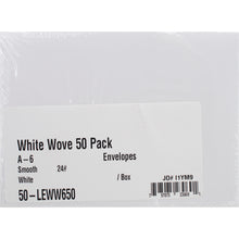 A6 White Card Envelopes 50 Pack A650