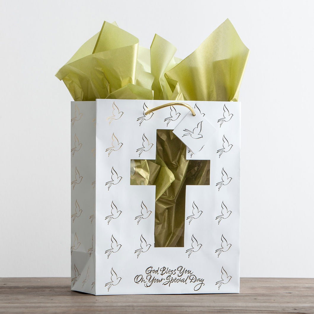 Gold Cross Gift Bag 38508