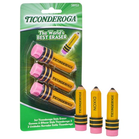 Ticonderoga 3-Pack Pencil-Shaped Erasers 38953