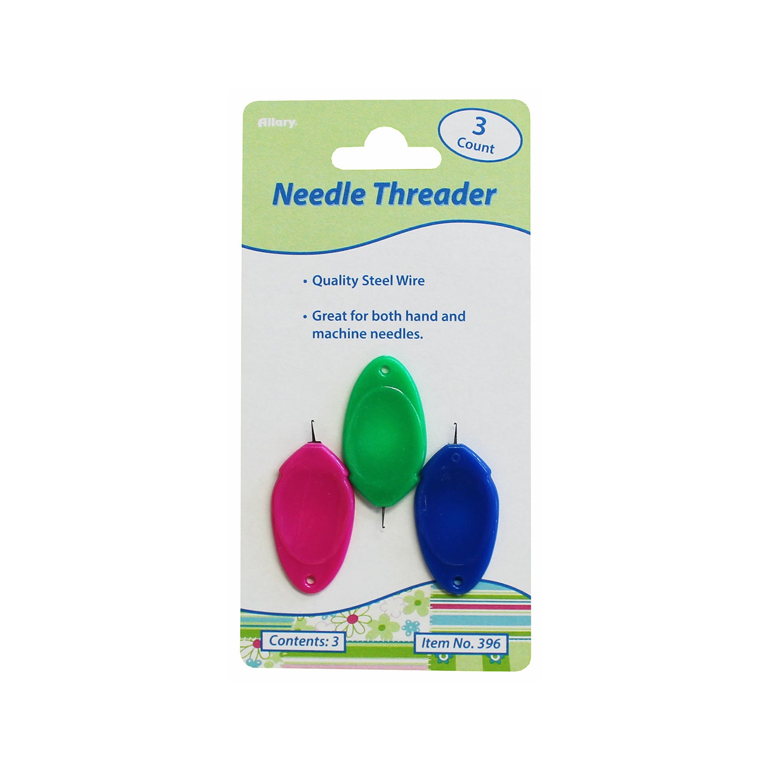 Needle Threaders, pack of 3 assorted colors by Allary