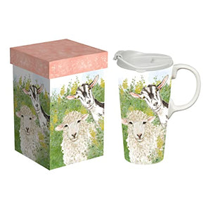 Goat and Sheep Ceramic Travel Cup 3CTC04032