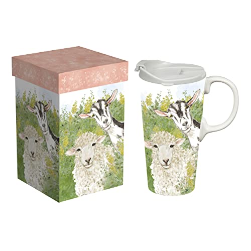 Goat and Sheep Ceramic Travel Cup 3CTC04032