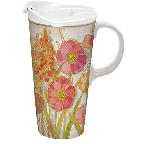 Opalescent Floral Travel Mug