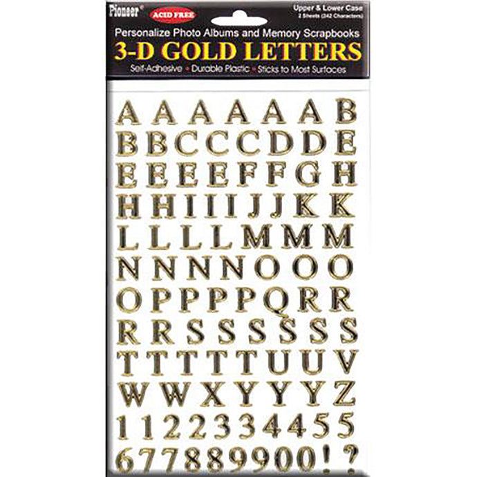 3D Gold Letter Stickers