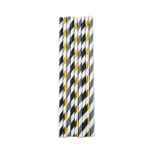 Gold, Black, and Gray Paper Party Straws 4020
