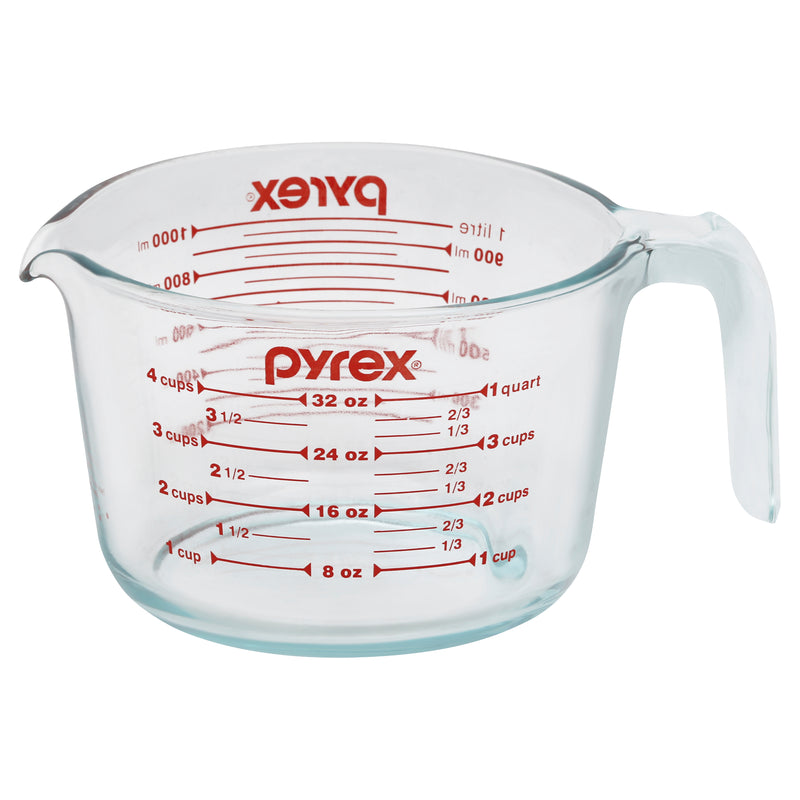 Pyrex 4 Piece Glass Measuring Cup Set, Includes 1-Cup, 2-Cup, 4