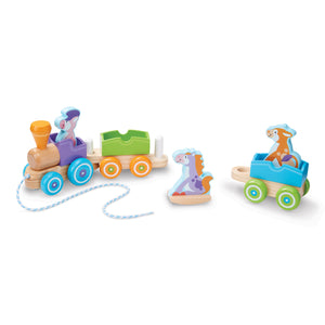 rocking animal train set car detached