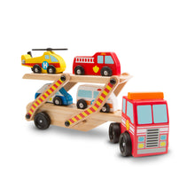loaded wooden truck carrier set