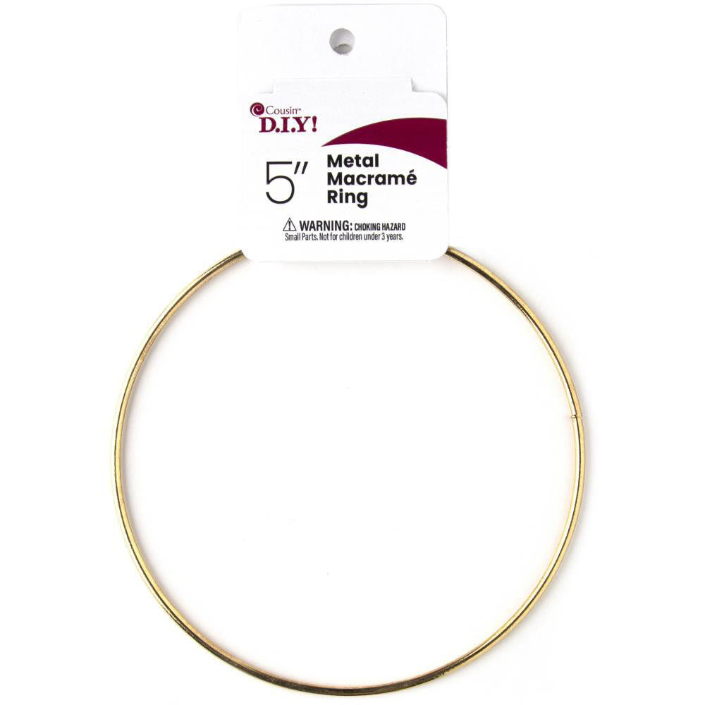 5-inch gold macrame ring