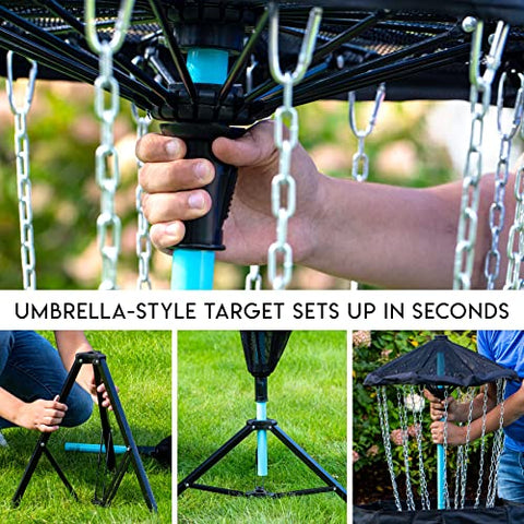 umbrella-style target sets up in seconds