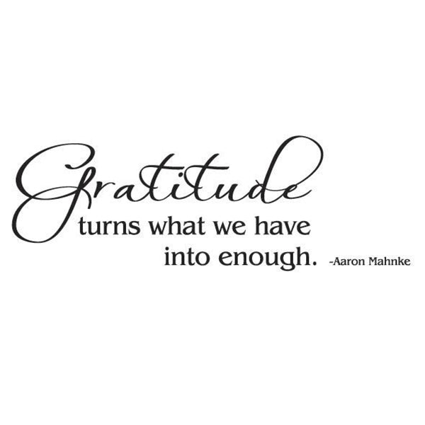 Gratitude Vinyl Wall Decal 5319