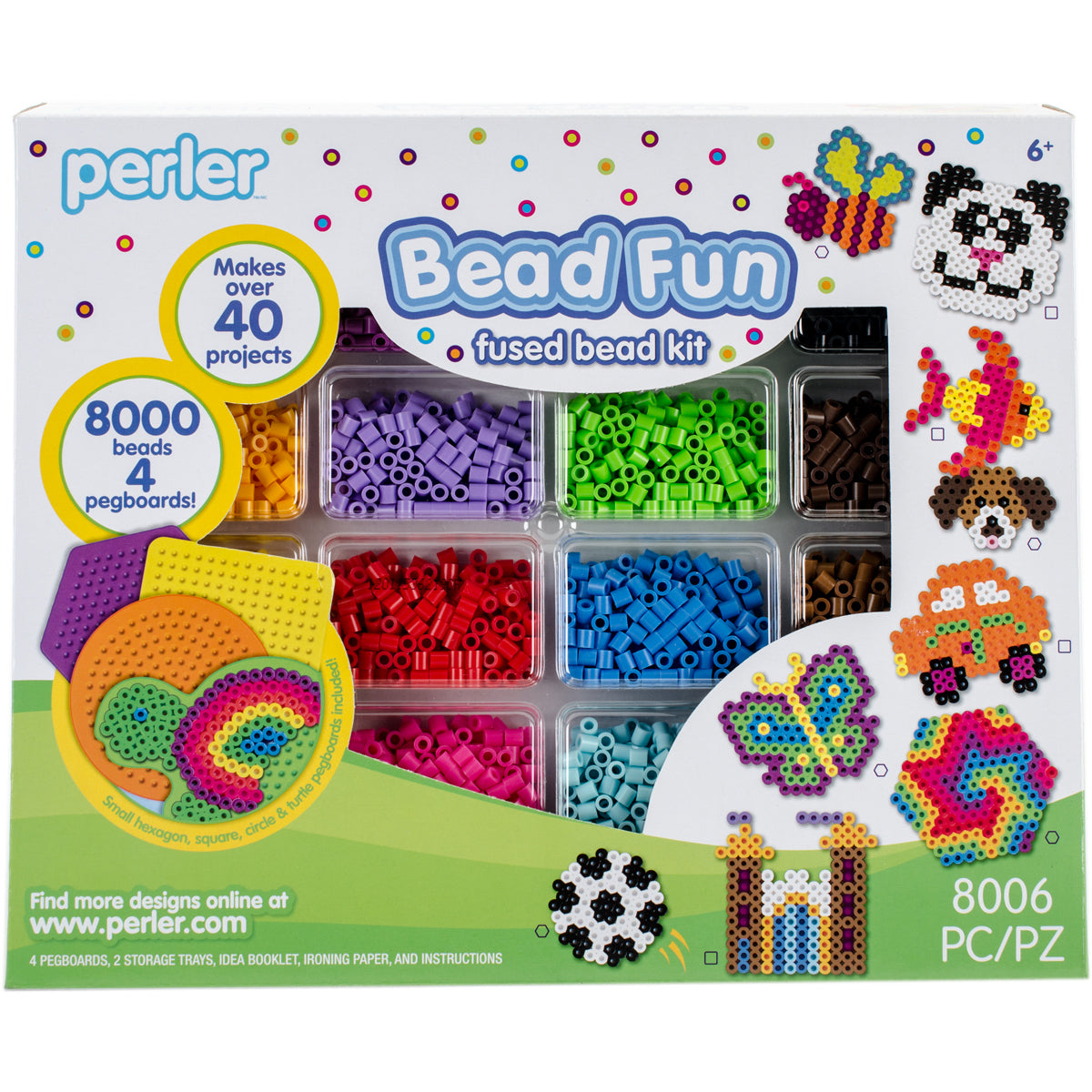 Perler Beads Pegboards, Fun Fusion, Clear/Square - 4 pack