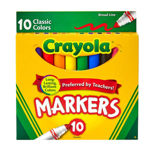 Broad Line Markers, Bright Colors, 10 Count, Crayola.com