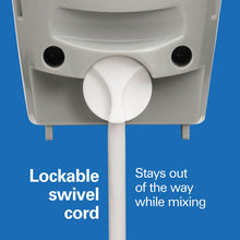 White 3-Speed Hand Mixer lockable swivel cord