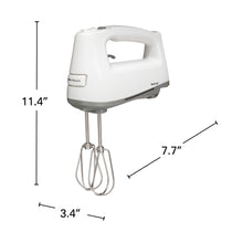 White 3-Speed Hand Mixer dimensions