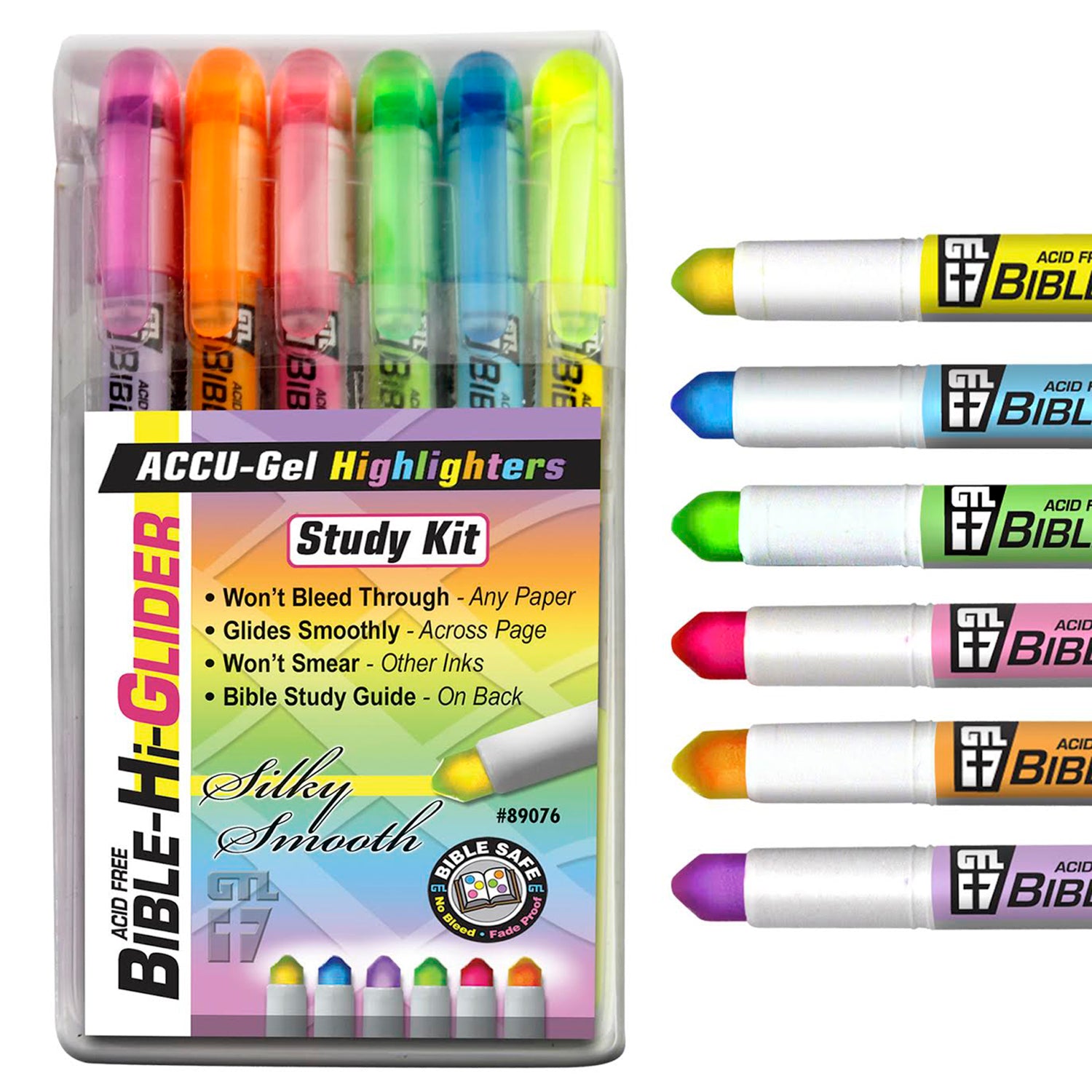 12 Retractable No Bleed or Smear Bible Safe Gel Highlighters, Bible  Journaling Inductive Study, Bible Study Kit Markers, Highlighters, Pens 