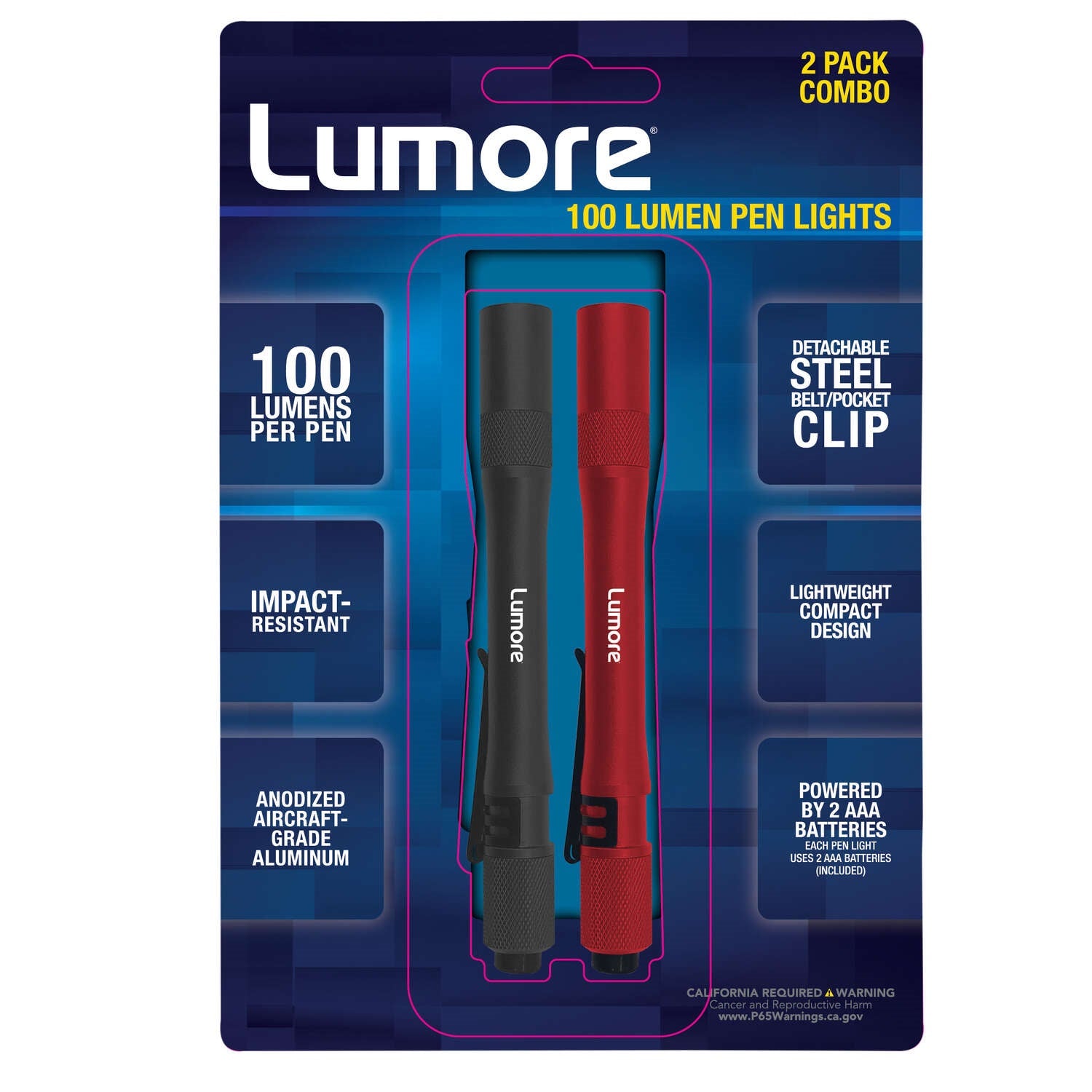 Home Plus 80 lumens Assorted LED Flashlight AAA Battery (Pack of 12)