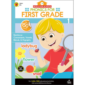 Carson Dellosa Phonics for First Grade activity book front cover