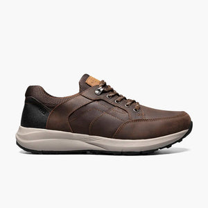 Nunn Bush men's Excursion moc toe oxford shoe in brown, side view