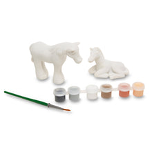 resin horse figurines paint and brush set