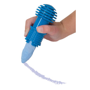 blue chalk and holder using tripod grip
