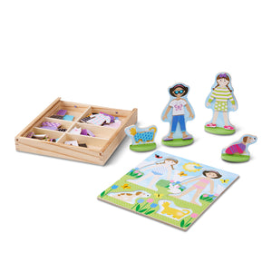 magnetic dress up doll set in use