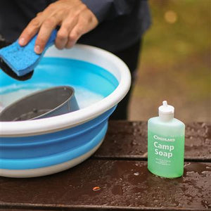 camp soap in use