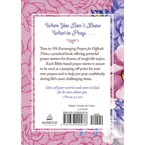 199 Encouraging Prayers for Difficult Times Back Cover