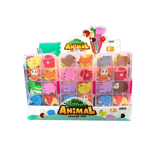 Cutie Creatures 10 Piece Topper Eraser Set package