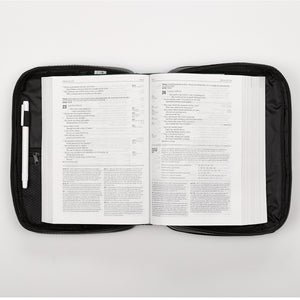 Black Faux Leather Organizer Bible Cover BBM456