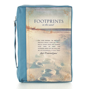 Footprints Poly/Canvas Bible Cover BBM597
